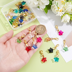 32Pcs 16 Colors Glass Pendant Decorations&nbsp;HJEW-BC00113
