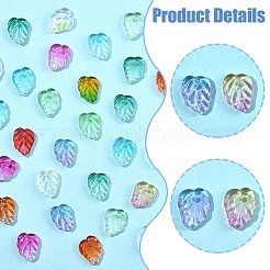 120Pcs 10 Colors Autumn Theme Two-Tone Transparent Glass Charms&nbsp;GLAA-FS0002-62