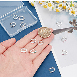 16Pcs 4 Colors Rack Plating Brass Pave Cubic Zirconia Snap on Bails&nbsp;KK-AR0003-55S