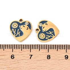 304 Stainless Steel Enamel with Rhinestone Pendants&nbsp;STAS-Z188-10G-02