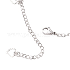 Natural Black Agate(Dyed & Heated) & Natural Pearl & 304 Stainless Steel Heart Tassel Curb Chain Necklaces&nbsp;NJEW-JN05342