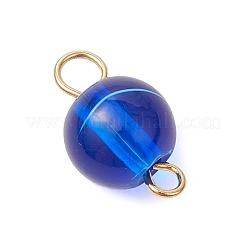 Drawbench Transparent Glass Round Connector Charms&nbsp;PALLOY-JF03321