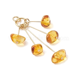 Natural Amber Chip Dangling Pendants&nbsp;PALLOY-JF05183