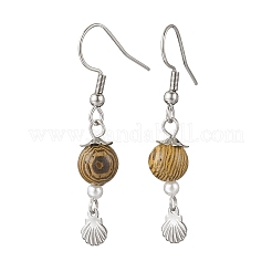 304 Stainless Steel Mixed Shape Dangle Earrings&nbsp;EJEW-JE05723-02