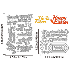 2Pcs 2 Styles Easter Theme Carbon Steel Cutting Dies Stencils&nbsp;DIY-WH0309-3456