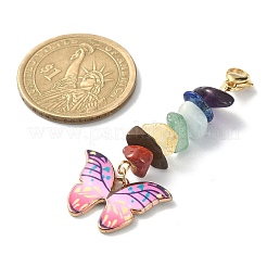 Butterfly Alloy Enamel Pendant Decorations&nbsp;HJEW-JM01192-01