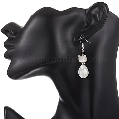 Natural Trochid Shell Dangle Earrings&nbsp;EJEW-JE07222