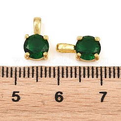Brass Pave Glass Charms&nbsp;KK-K340-46G