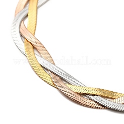 304 Stainless Steel Interlocking Herringbone Chain Bracelet for Men Women&nbsp;BJEW-H554-01