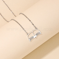 Fashionable Iron Hollow Out Book Pendant Necklaces for Women&nbsp;FS-WG9E5D2-02