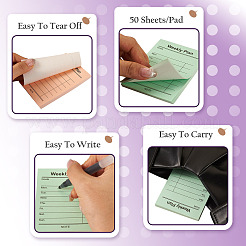 4Pcs 4 Colors Paper Portable Plan Notepad&nbsp;OFST-TA0001-06B