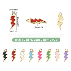 80Pcs 8 Colors Alloy Enamel Pendants&nbsp;ENAM-PH0001-94