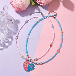 Alloy Enamel Split Pendant Necklaces&nbsp;NJEW-JN04719