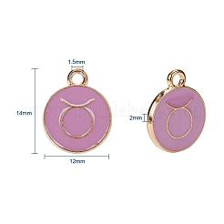 2 Sets 2 Styles Golden Plated Alloy Enamel Charms&nbsp;ENAM-YW0001-28B
