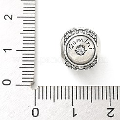 Brass Clear Cubic Zirconia European Beads&nbsp;FIND-M049-01AS-08