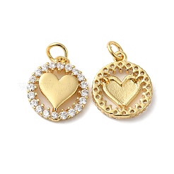 Rack Plating Brass Pave Cubic Zirconia Pendants&nbsp;KK-O142-32G