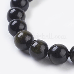Natural Golden Sheen Obsidian Beads Strands&nbsp;L-G-C076-8mm-5