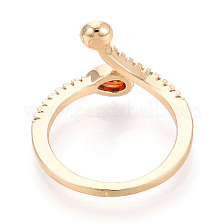 Teardrop Brass Micro Pave Cubic Zirconia Cup Peg Ring Settings&nbsp;KK-T076-08G