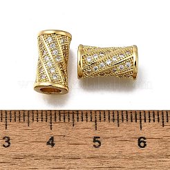 Brass Micro Pave Clear Cubic Zirconia European Beads&nbsp;ZIRC-I070-117G