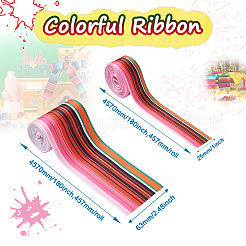 2Rolls 2 Styles Stripe Pattern Printed Polyester Grosgrain Ribbon&nbsp;OCOR-TA0001-37O