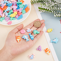 100Pcs 10 Styles Opaque Resin Cabochons&nbsp;CRES-SC0002-42