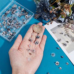 6 Styles 304 Stainless Steel & Silicone & 316 Surgical Stainless Steel Ear Nuts&nbsp;STAS-ME0001-01