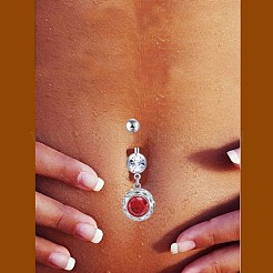 Brass Cubic Zirconia Navel Ring&nbsp;AJEW-EE0004-40A-P