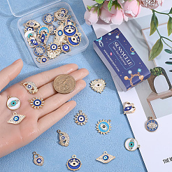 40Pcs 10 Styles Evil Eye Alloy Enamel Pendants&nbsp;FIND-SC0006-75