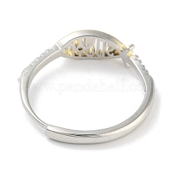 Jesus Fish Brass Micro Pave Clear Cubic Zirconia Adjustable Rings&nbsp;LS-RJEW-S416-04G