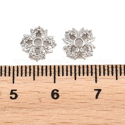 Brass Clear Cubic Zirconia Beads&nbsp;KK-B186-05P