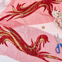 2Pcs 2 Style Polyester Embroidery Sew on Appliques&nbsp;PATC-MA0001-32B