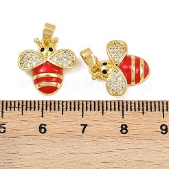 Brass Micro Pave Cubic Zirconia Pendants&nbsp;KK-F908-01G-B02
