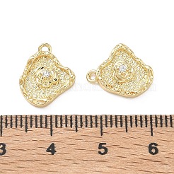 Brass Micro Pave Clear Cubic Zirconia Charms&nbsp;KK-C259-16G