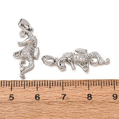 Brass Micro Pave Clear Cubic Zirconia Pendants&nbsp;CU-CBAAA19-01P