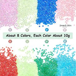 80G 8 Colors Transparent Round Caviar Beads&nbsp;FIND-SC0010-62