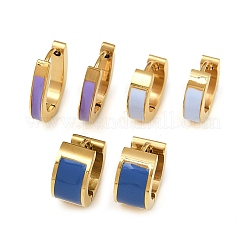 304 Stainless Steel Enamel Hoop Earrings&nbsp;EJEW-K268-20G-04