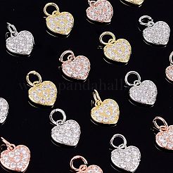 24Pcs 3 Colors Brass Micro Pave Clear Cubic Zirconia Charms&nbsp;KK-NB0001-41