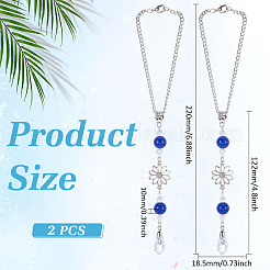 2Pcs Alloy Flower Pendant Decorations&nbsp;HJEW-ME0001-07B