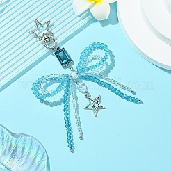 Alloy Glass Chip Pendant Decoration&nbsp;HJEW-FZ00040