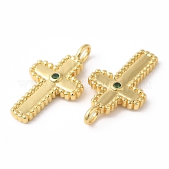 Rack Plating Brass Micro Pave Cubic Zirconia Pendants&nbsp;KK-R143-15G
