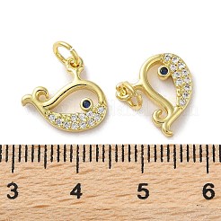 Rack Plating Brass Micro Pave Clear Cubic Zirconia Pendants&nbsp;KK-Z039-19G