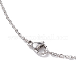 Non-Tarnish Hollow Moon & Star 304 Stainless Steel Pendant Necklaces&nbsp;NJEW-JN04815-02