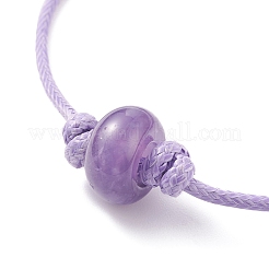 Natural Amethyst Disc Beaded Cord Bracelet&nbsp;BJEW-JB07686-05