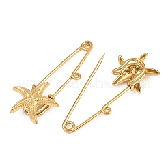 Starfish 304 Stainless Steel Safety Pins Brooch Findings&nbsp;SA-CBA098D-16C-G01