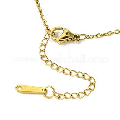 Ion Plating(IP) Rectangle with Initial Letter 304 Stainless Steel Pendant Necklace&nbsp;NJEW-R265-04G-S