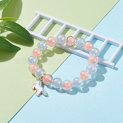 Transparent Acrylic Bead in Bead Stretch Bracelet Sets for Kids&nbsp;BJEW-JB06509