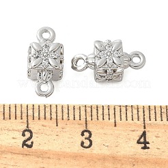 Brass Micro Pave Cubic Zirconia Connector Charms&nbsp;KK-U056-18P