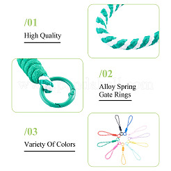 10Pcs 10 Colors Polyester Woven Lanyard Hand Mobile Straps&nbsp;MOBA-TA0001-01