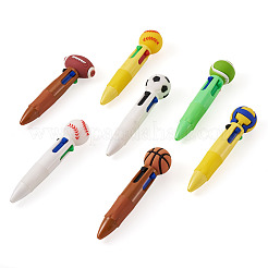 14Pcs 7 Styles Plastic Sports 4-in-1 Ballpoint Pen&nbsp;AJEW-TA0005-83