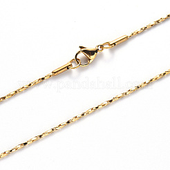 PVD Vacuum Plating 304 Stainless Steel Boston Link Chain Necklace&nbsp;NJEW-S420-006A-G